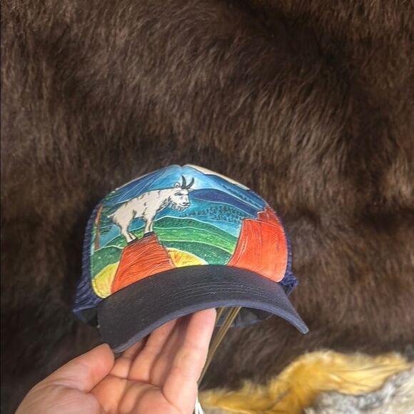 Colorful Goat Trucker Hat by Sun City OS (5165)